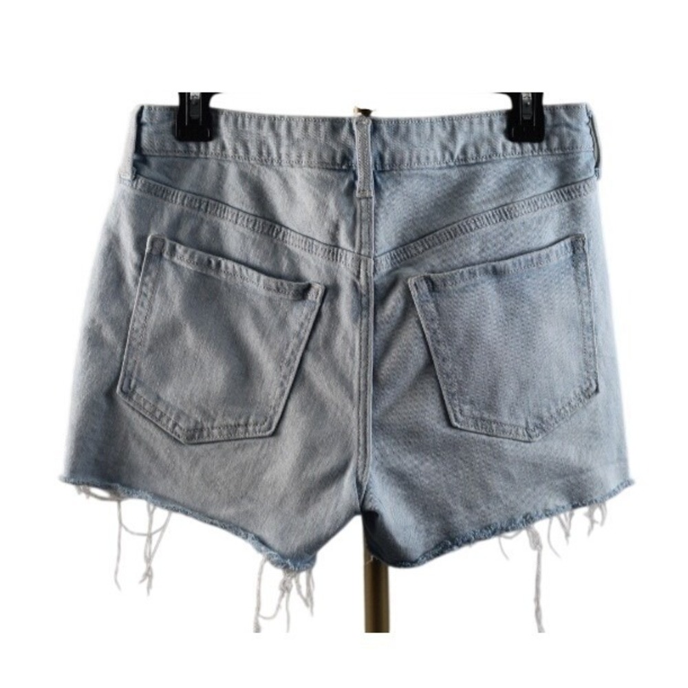 Old Navy OG Straight High Rise Distressed Denim Shorts Light Wash Blue Womens 6 - Picture 4 of 4